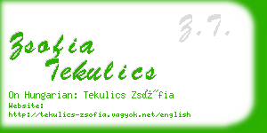 zsofia tekulics business card